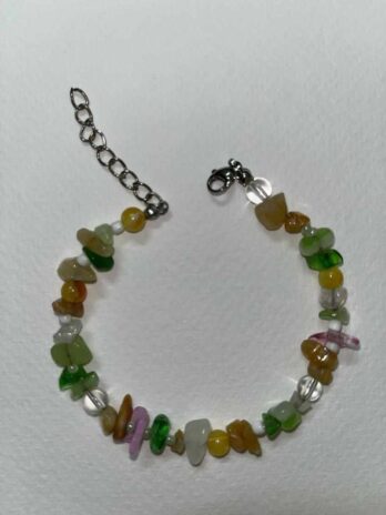 กำไลลูกปัดหิน โทนสีเขียว